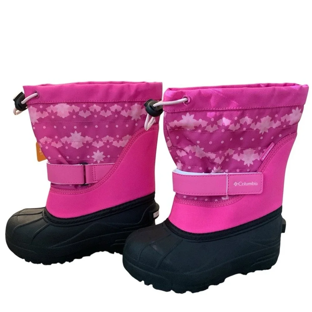 Columbia Snow Boots 12 Pink Waterproof 200g Insulated Powderbug Plus II Winter